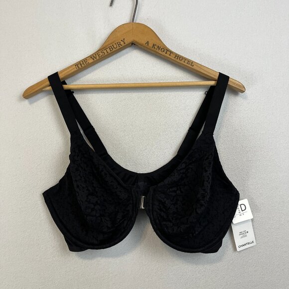Chantelle Norah Front Closure Bra Size 40 D Black Stretch Lace - Picture 4 of 10